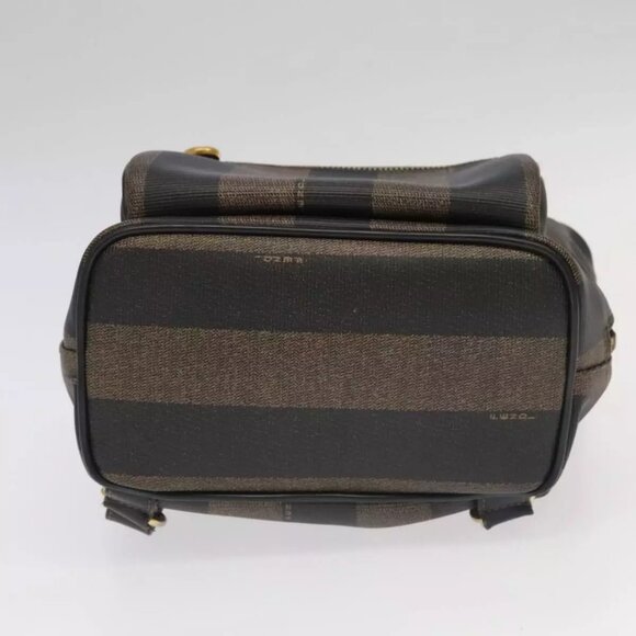 FENDI Pecan Canvas Backpack Brown Black gold Auth - Picture 9 of 16